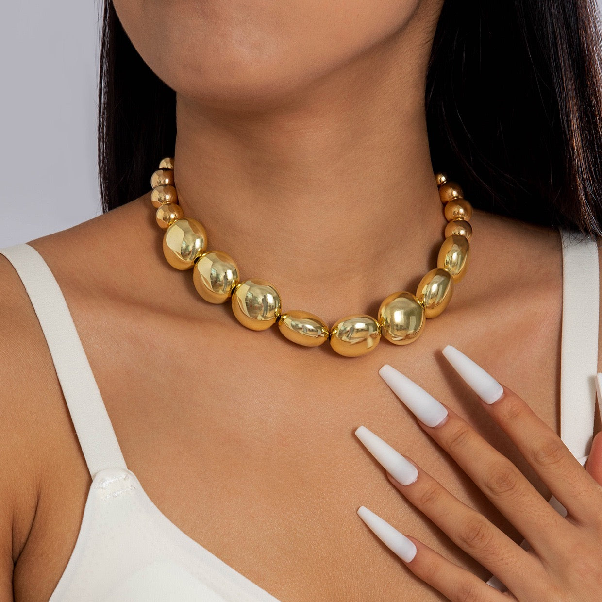 ✨ Molten Gold Orb Necklace-N04