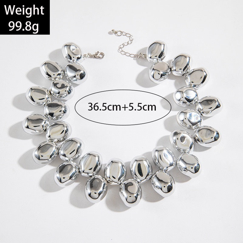 Molten Orb Statement Necklace-N03