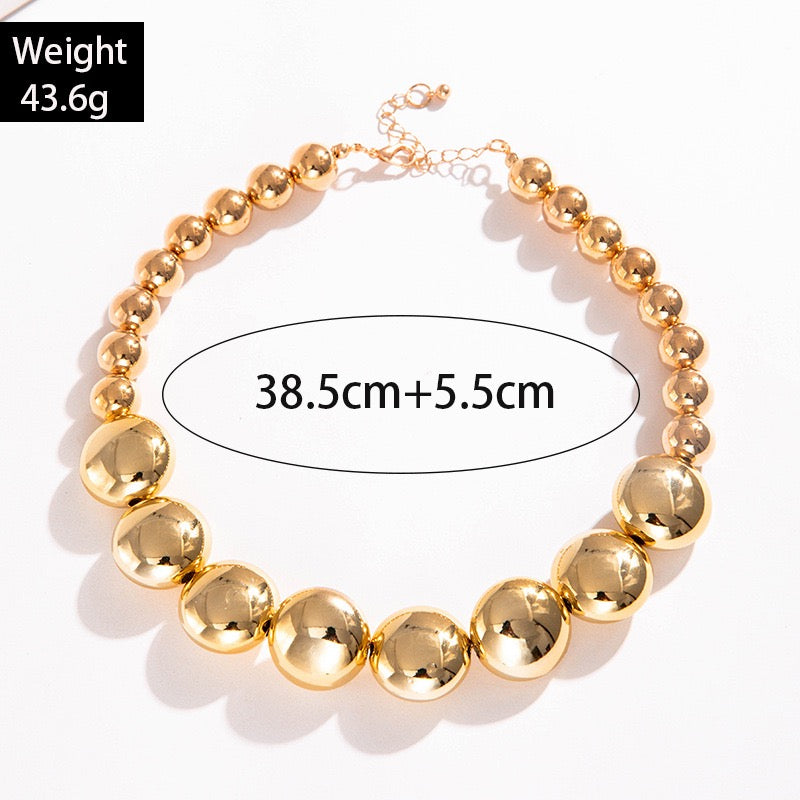 ✨ Molten Gold Orb Necklace-N04