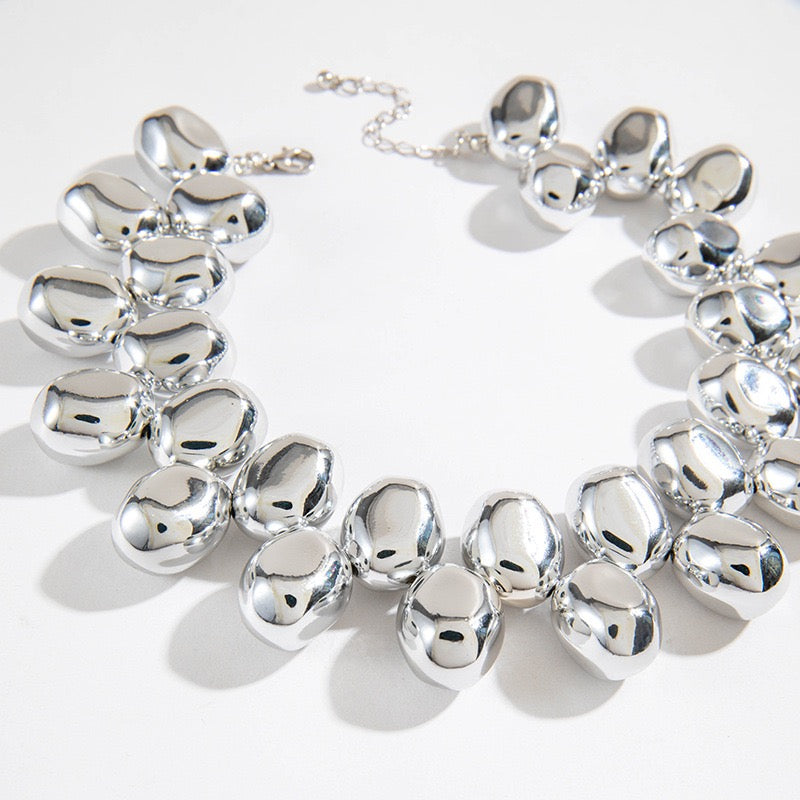 Molten Orb Statement Necklace-N03