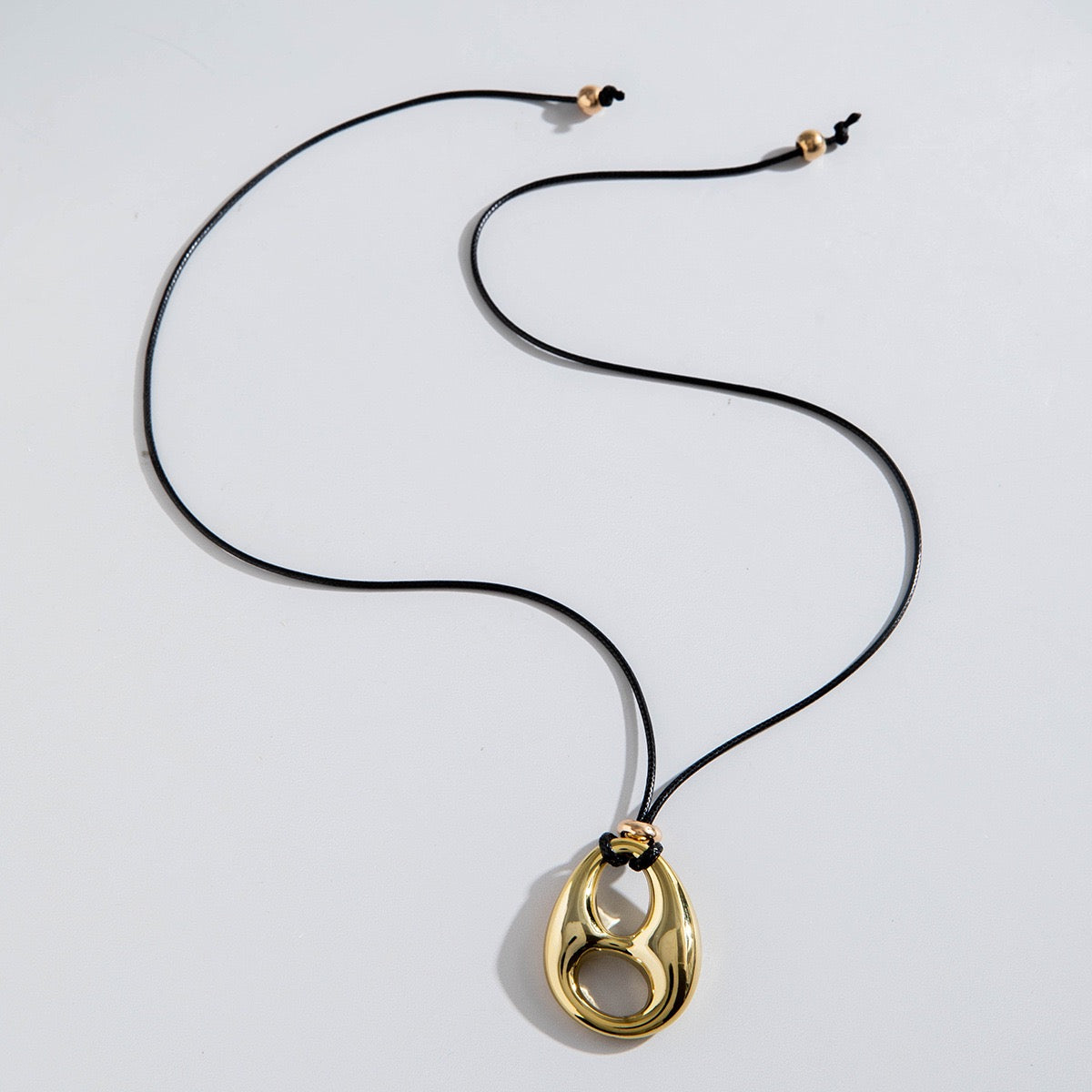 🌕 Organic Gold Pendant Necklace-N06