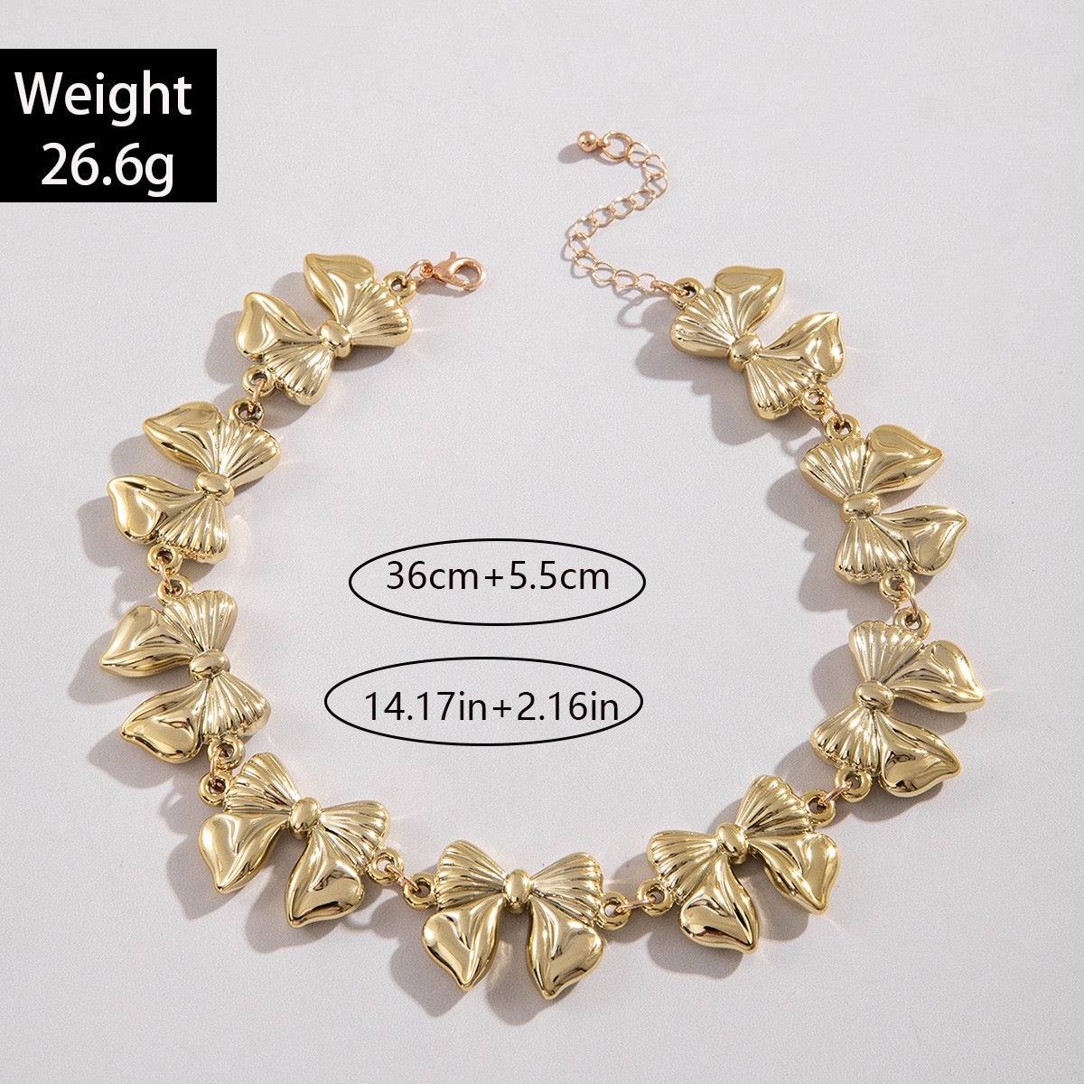 Golden Bow Statement Necklace-N07