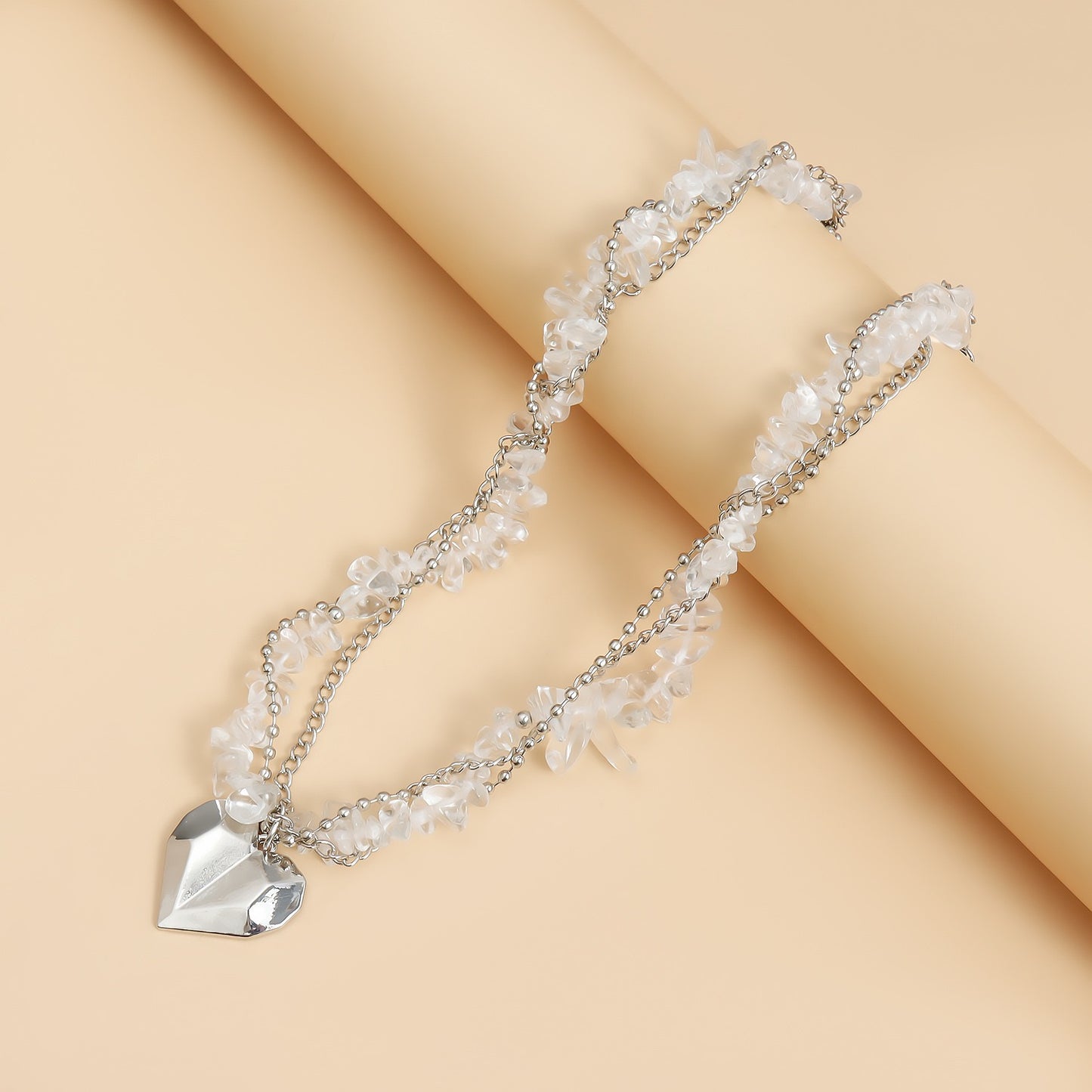 Crystal Heart Choker-N10