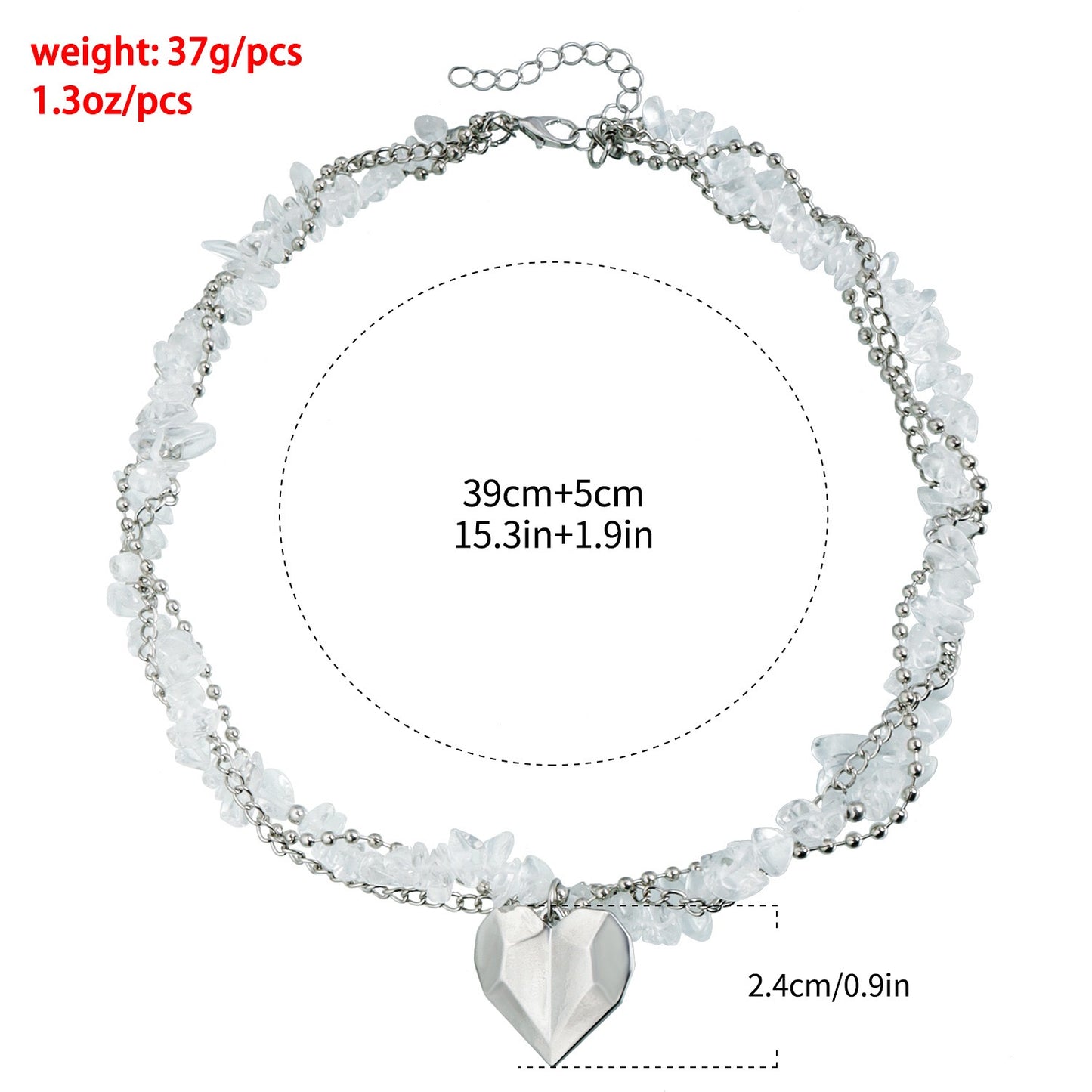 Crystal Heart Choker-N10